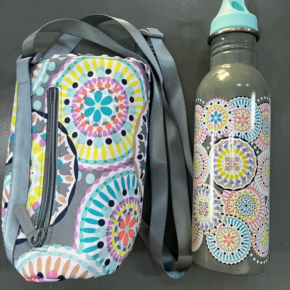 Vera Bradley Sunny medallion metal water bottle and insulated crossbody